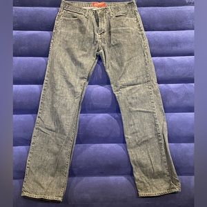 Arizona Jeans 33x32 Black Relaxed Straight Dark Wash Faded Denim